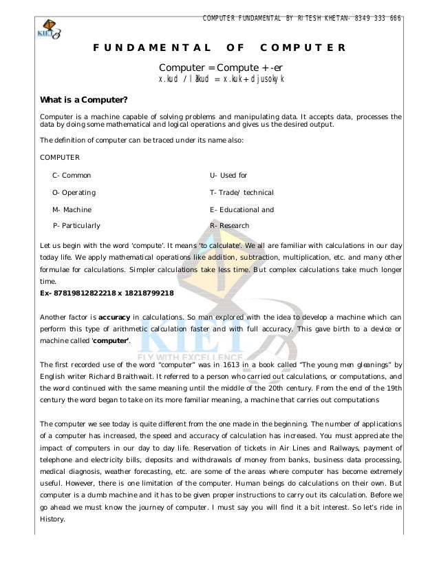Computer Fundamental Book In Hindi Pdf